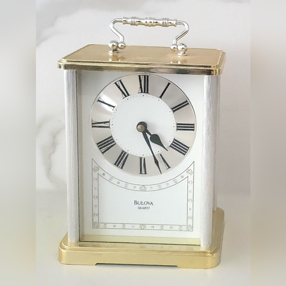 Bulova Gold and Silver Table Clock